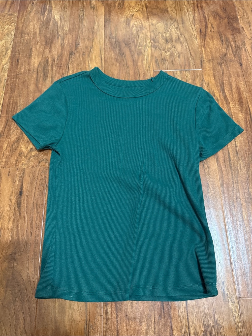 Old Navy Green Ribbed Short Sleeve Tee